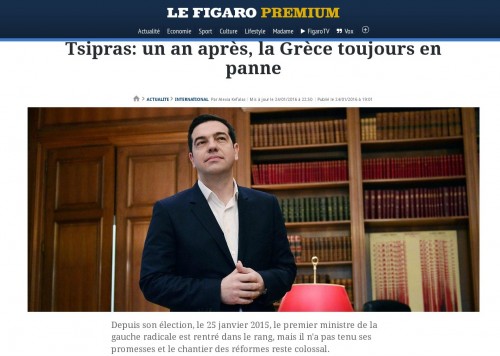 Figarο: Ένα χρόνο μετά την εκλογή Τσίπρα, η Ελλάδα παραμένει εκτός λειτουργίας