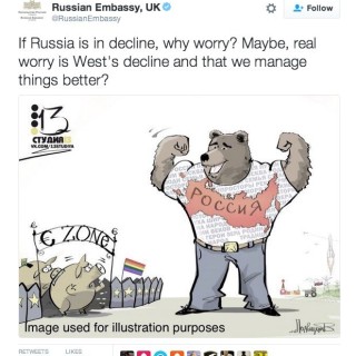 Το Ρωσικό προξενείο χλευάζει τους Ευρωπαίους με ένα ρατσιστικό καρτούν