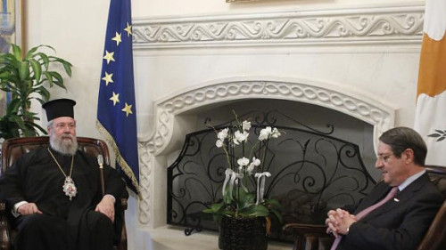 Συζήτηση για το Κυπριακό είχαν Πρόεδρος και Αρχιεπίσκοπος
