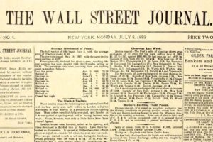 Στις 8 Ιουλίου του 1889 εκδίδεται το πρώτο φύλλο της εφημερίδας «The Wall Street Journal»