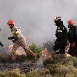 Μαίνεται φωτιά σε δασική έκταση στην Κάρυστο