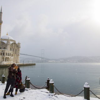 Μια χιονισμένη μέρα στην Κωνσταντινούπολη.