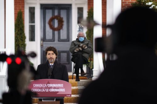 Ο Τριντό αξιοποίησε το διάσημο πλέον meme του Μπέρνι Σάντερς