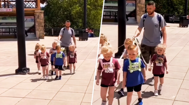 ΗΠΑ: Πατέρας βγάζει βόλτα τα παιδιά του δεμένα με λουρί [BINTEO]