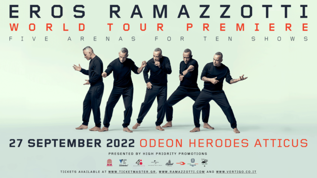 Ο Eros Ramazzotti έρχεται αύριο στο Ωδείο Ηρώδου του Αττικού