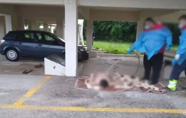 Εικόνες ντροπής στον Ωρωπό: Νοσηλευτές «έπλεναν» 70χρονη γυναίκα με λάστιχο σε πυλωτή