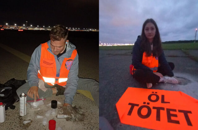 Γερμανία: Ακτιβιστές για το κλίμα κόλλησαν τα χέρια τους στο οδόστρωμα του αεροδρομίου Βόννης-Κολωνίας