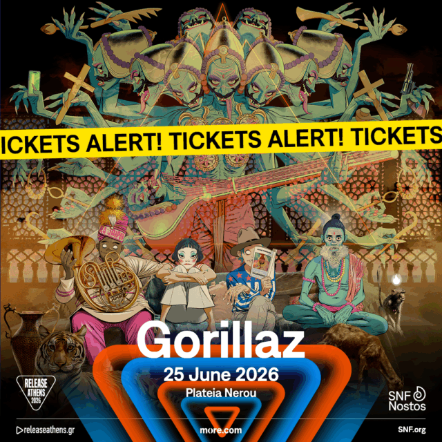 Release Athens x SNF Nostos 2026: Για sold out οδεύει η εμφάνιση των Gorillaz στην Πλατεία Νερού