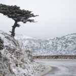 Χιονίζει στην Πάρνηθα – Κλειστός ο δρόμος προς το καζίνο