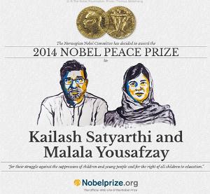 Η Πακιστανή Malala Yousafzay και ο Ινδός Kailash Satyarthi νικητές του Νόμπελ Ειρήνης 2014